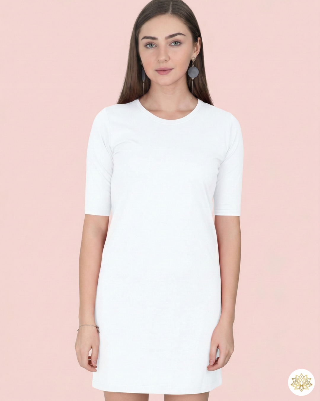 Women’s T-Shirt Dress | FC43 | White | Plain