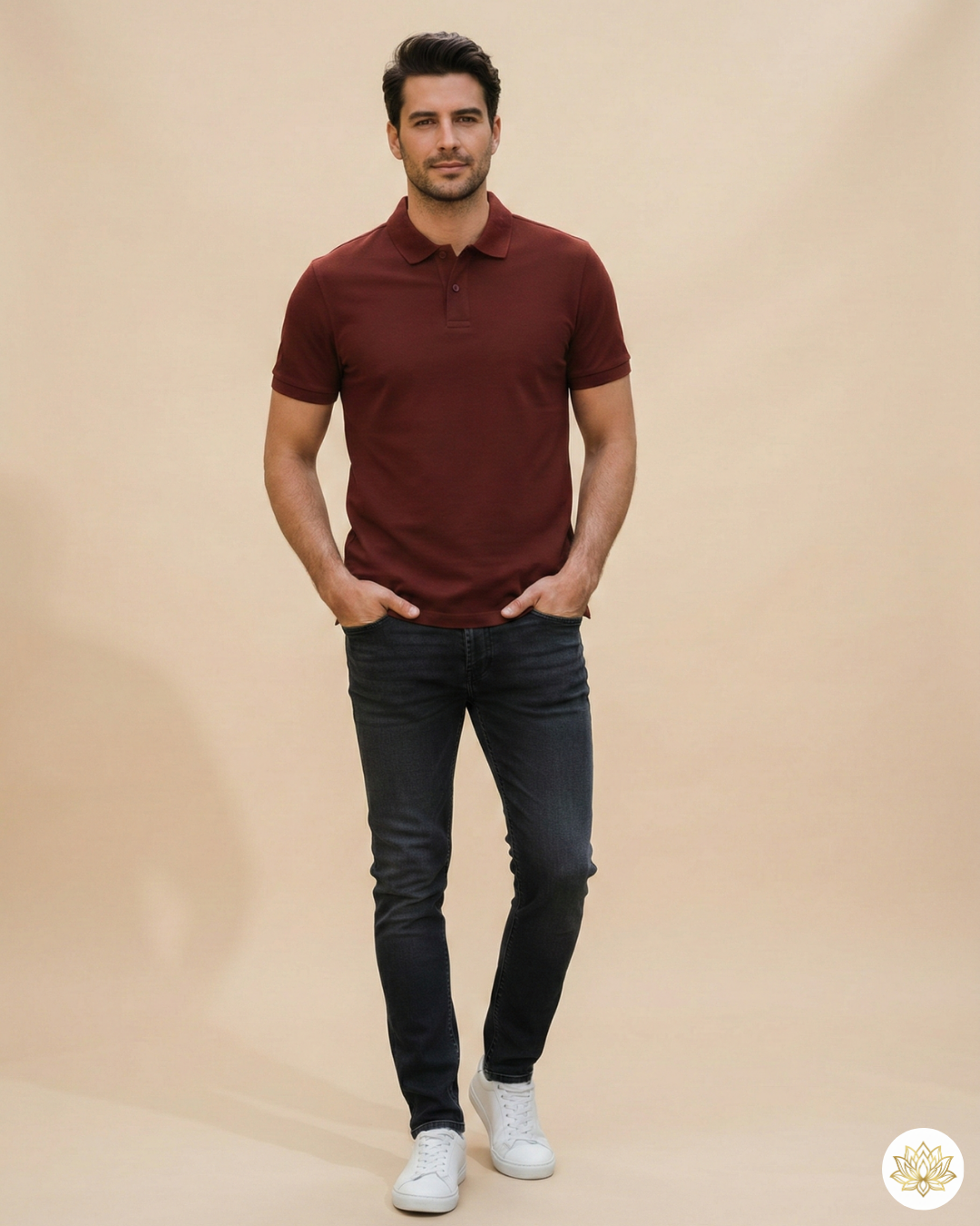 Men's Polo T-shirt | MP25 | Brick Red | Plain