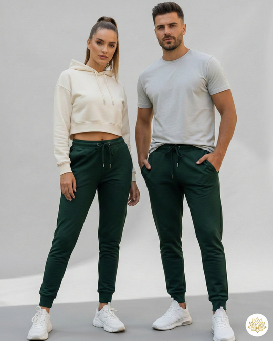 Unisex Joggers | UJ29 | Bottle Green| Plain