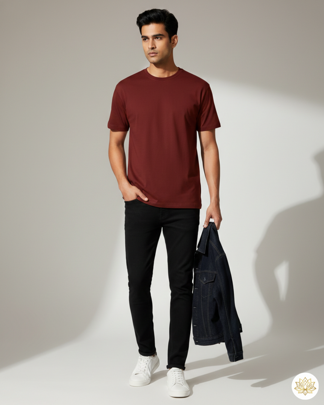 Unisex Male Classic Crew T-Shirt | UC21 | Brick Red | Plain