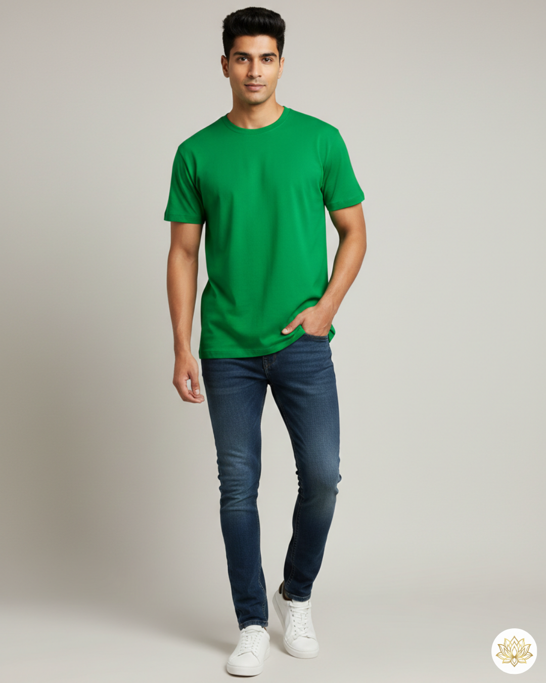 Unisex Male Classic Crew T-Shirt | UC21 | Flag Green | Plain