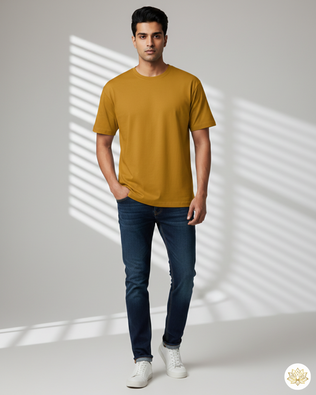 Unisex Male Classic Crew T-Shirt | UC21 | Mustard Yellow | Plain