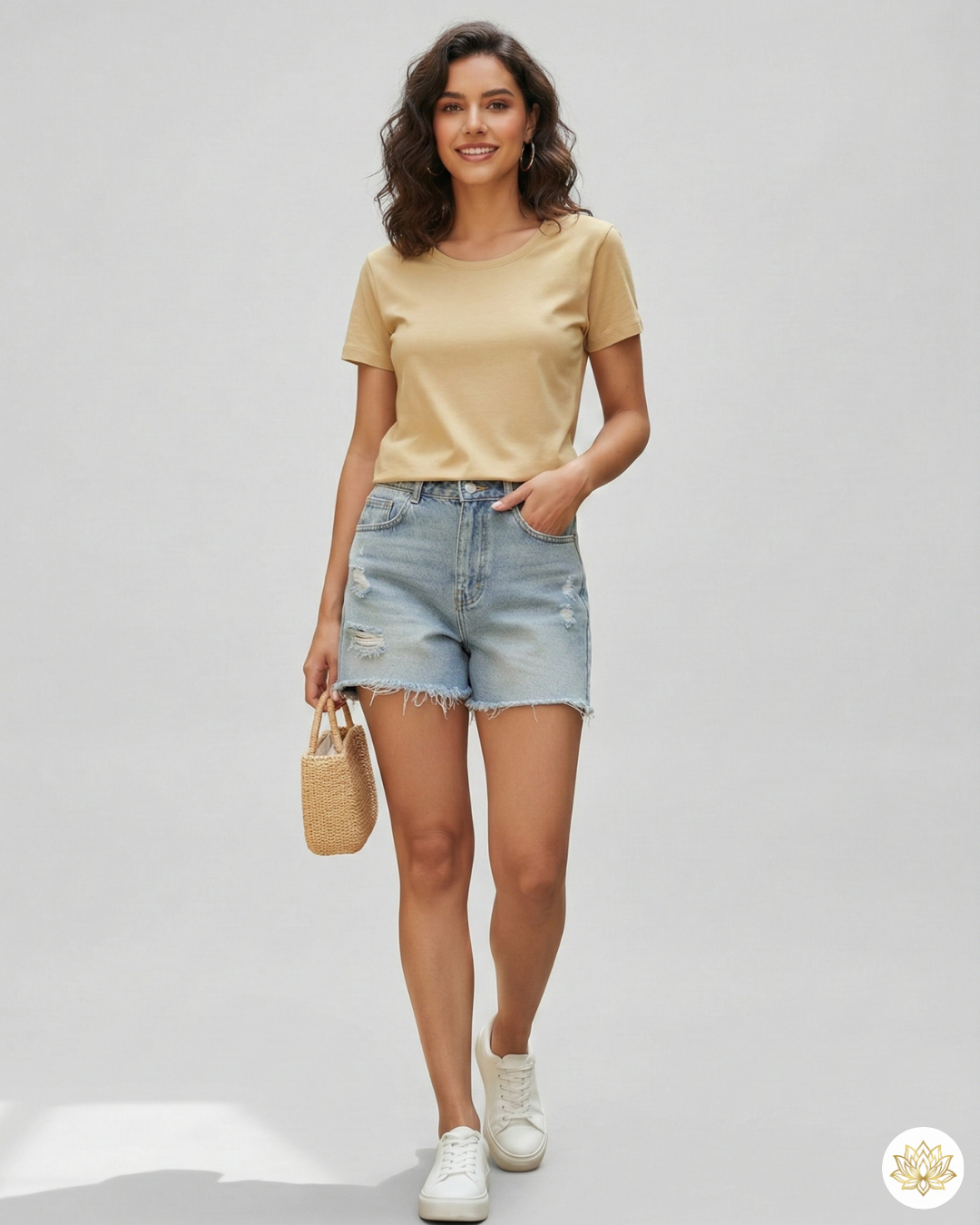 Women’s Classic Crew T-Shirt  | Beige | Plain