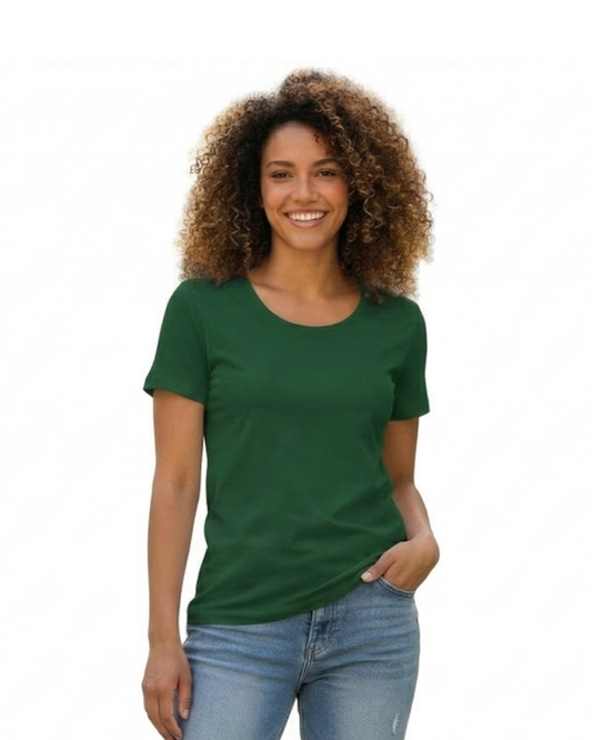 Women’s Classic Crew T-Shirt  | Bottle Green | Plain