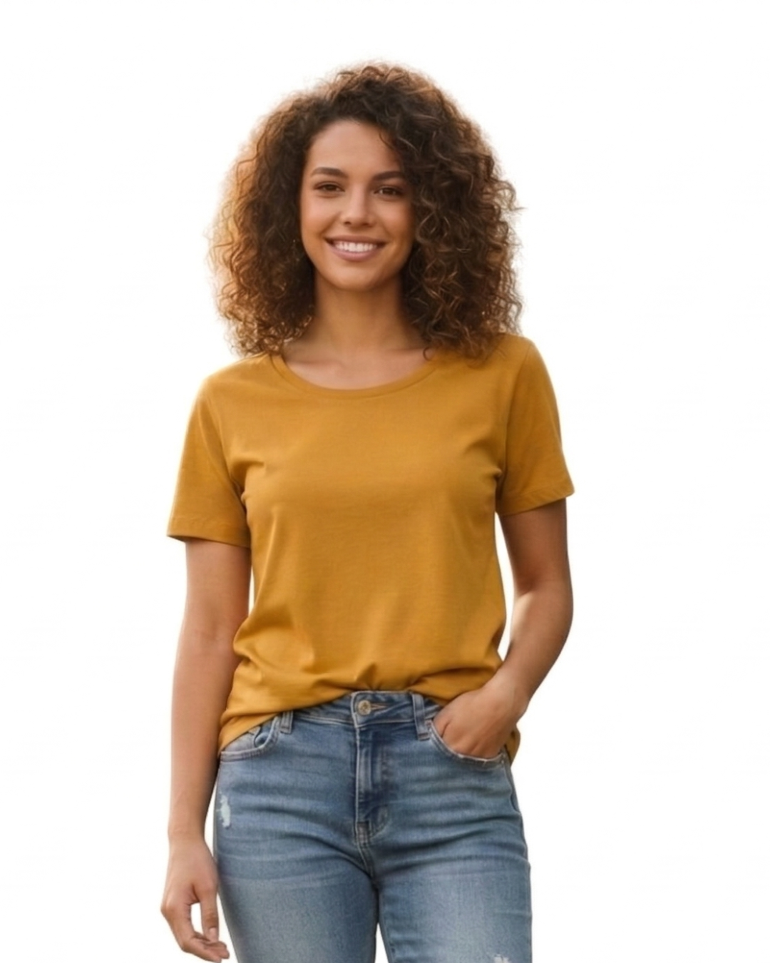 Women’s Classic Crew T-Shirt  | Golden Yellow | Plain