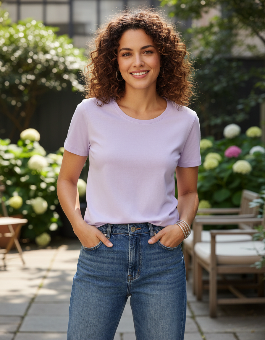 Women’s Classic Crew T-Shirt  | Lavender | Plain