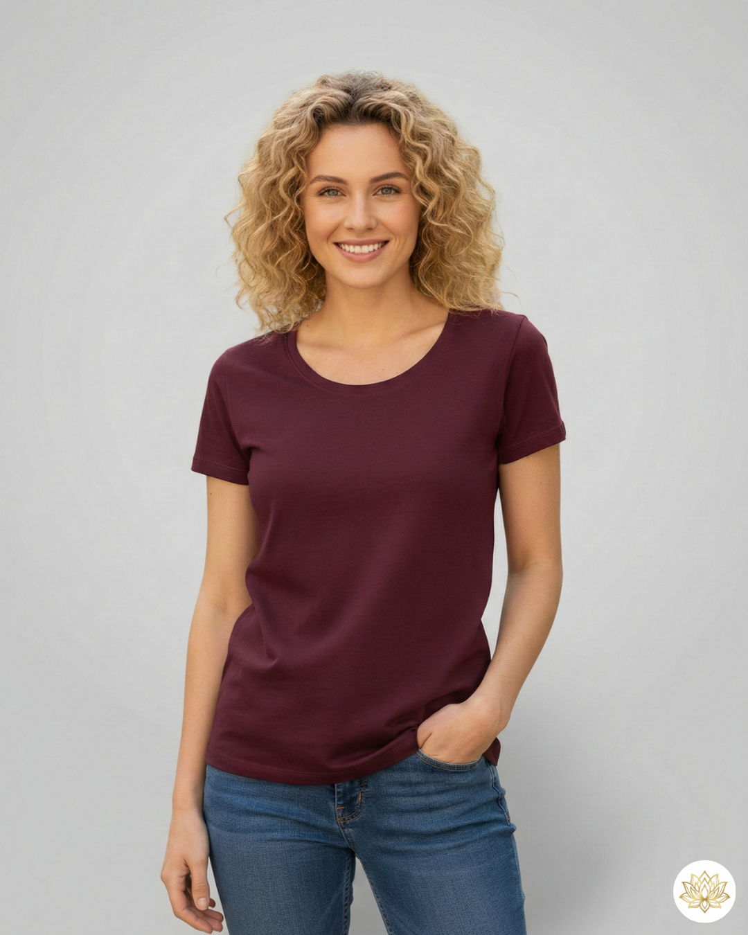 Women’s Classic Crew T-Shirt  | Maroon | Plain
