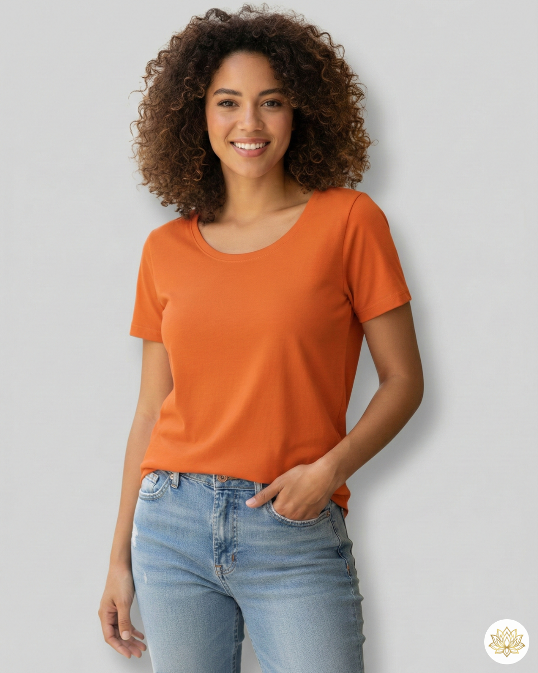 Women’s Classic Crew T-Shirt  | Orange | Plain