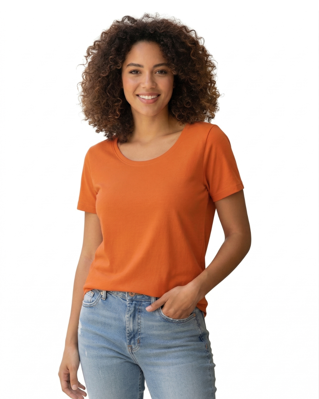 Women’s Classic Crew T-Shirt  | Orange | Plain