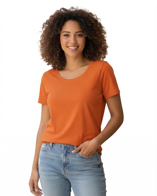 Women’s Classic Crew T-Shirt  | Orange | Plain