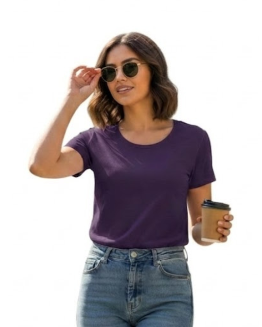 Women’s Classic Crew T-Shirt  | Purple | Plain