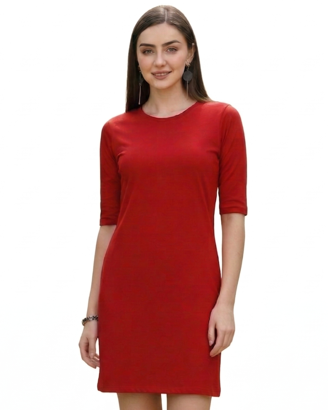 Women’s T-Shirt Dress | FC43 | Red | Plain