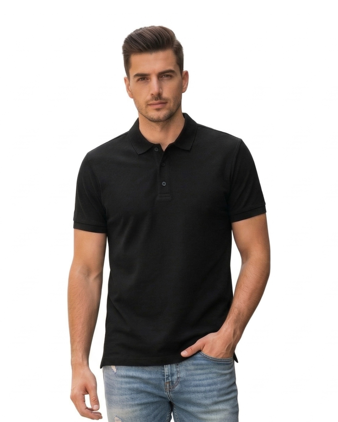 Men's Polo T-shirt | MP25 | Black | Plain