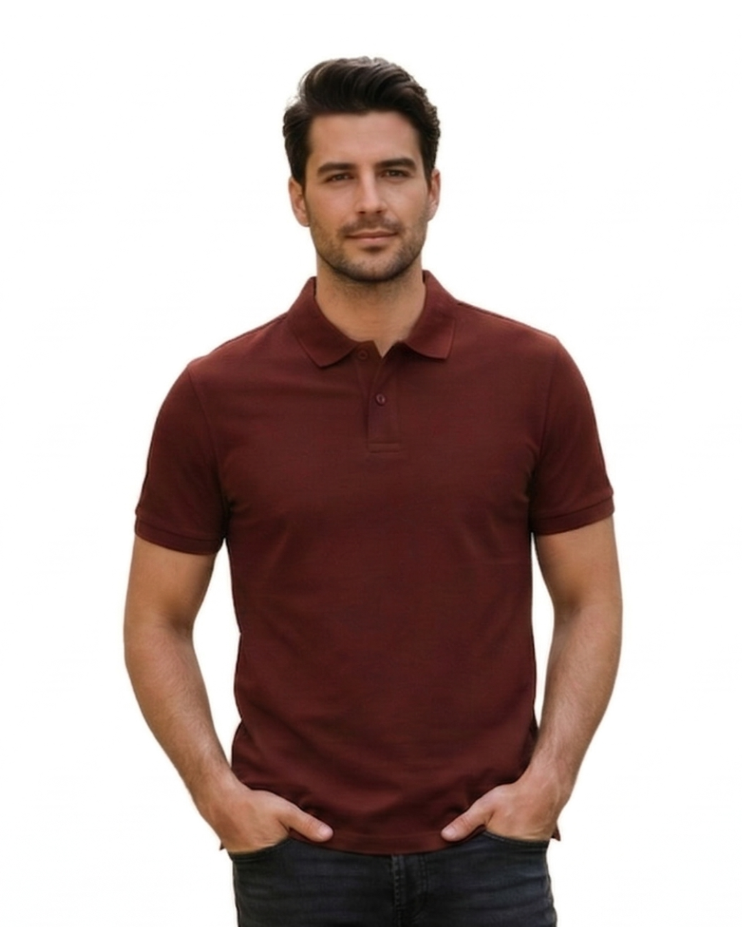 Men's Polo T-shirt | MP25 | Brick Red | Plain