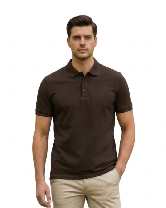 Men's Polo T-shirt | MP25 | Coffee Brown | Plain