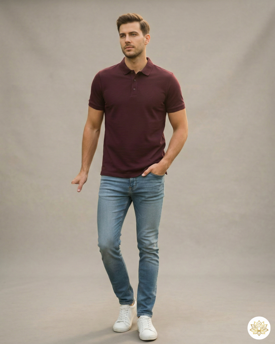 Men's Polo T-shirt | MP25 | Maroon | Plain
