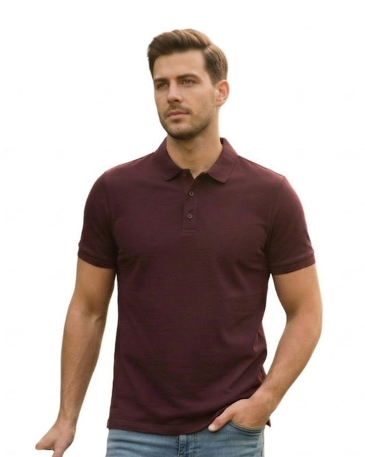 Men's Polo T-shirt | MP25 | Maroon | Plain