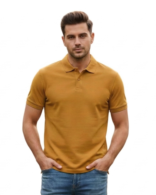 Men's Polo T-shirt | MP25 | Mustard Yellow | Plain