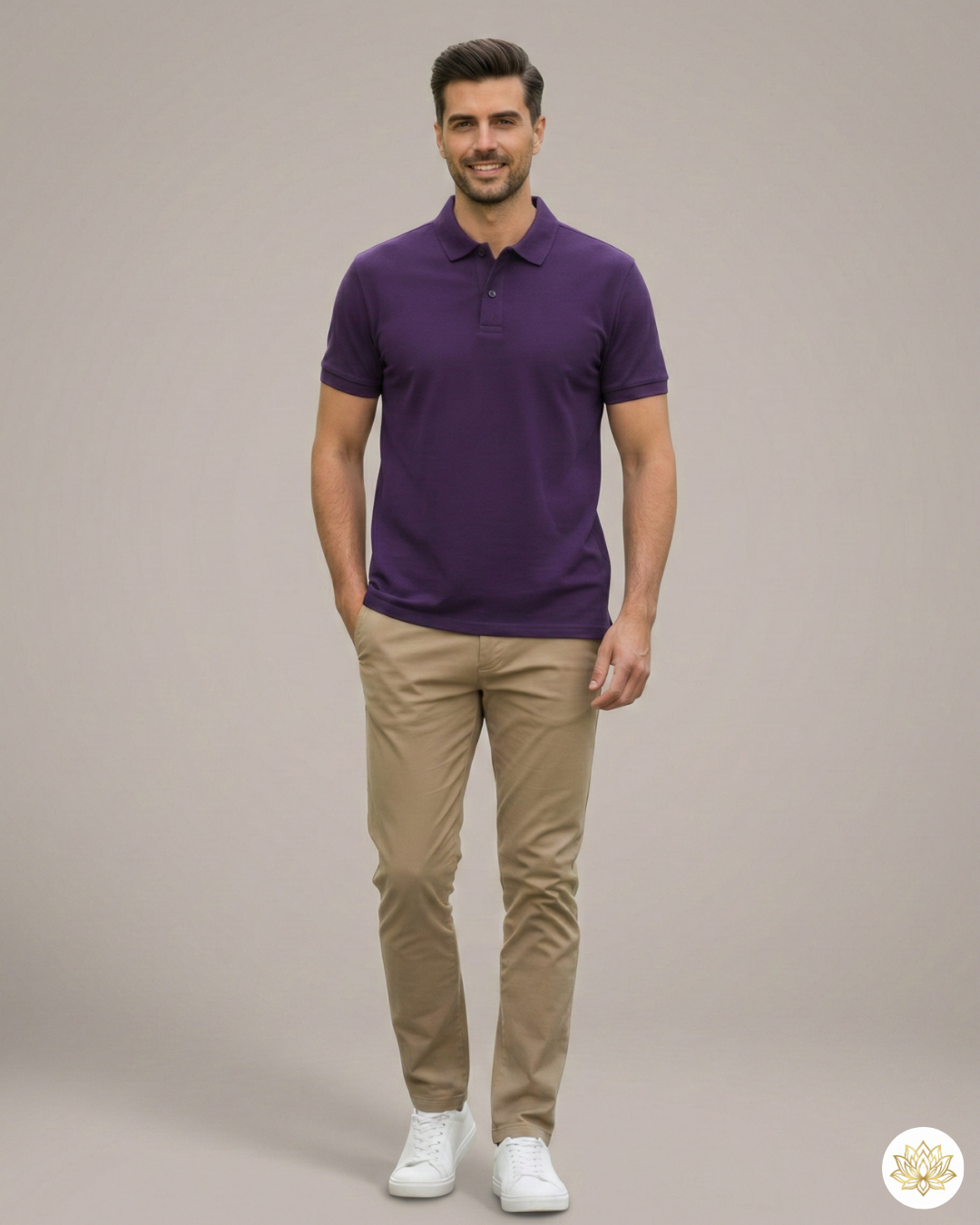 Men's Polo T-shirt | MP25 | Purple | Plain