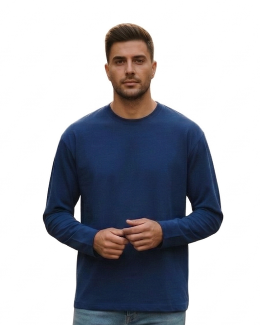 Men's Full Sleeve T-Shirt | MF31 | Royal Blue | Plain