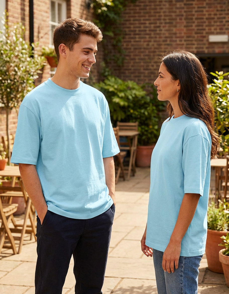 Unisex Oversized Classic T-Shirt | Baby Blue | Plain