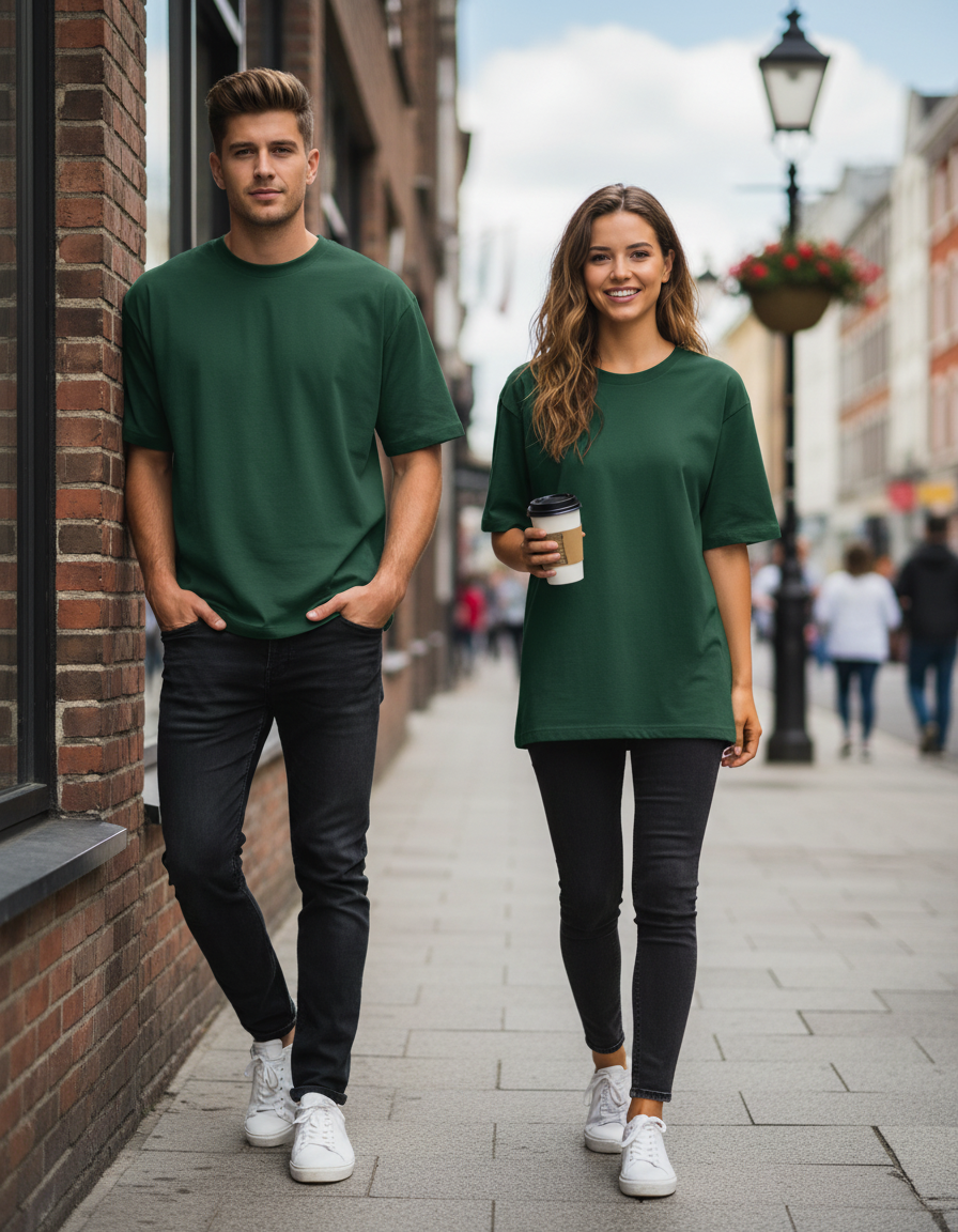 Unisex Oversized Classic T-Shirt | Bottle Green | Plain