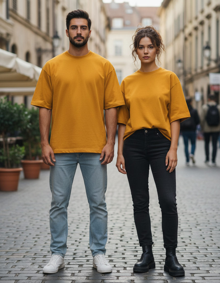 Unisex Oversized Classic T-Shirt | Golden Yellow | Plain