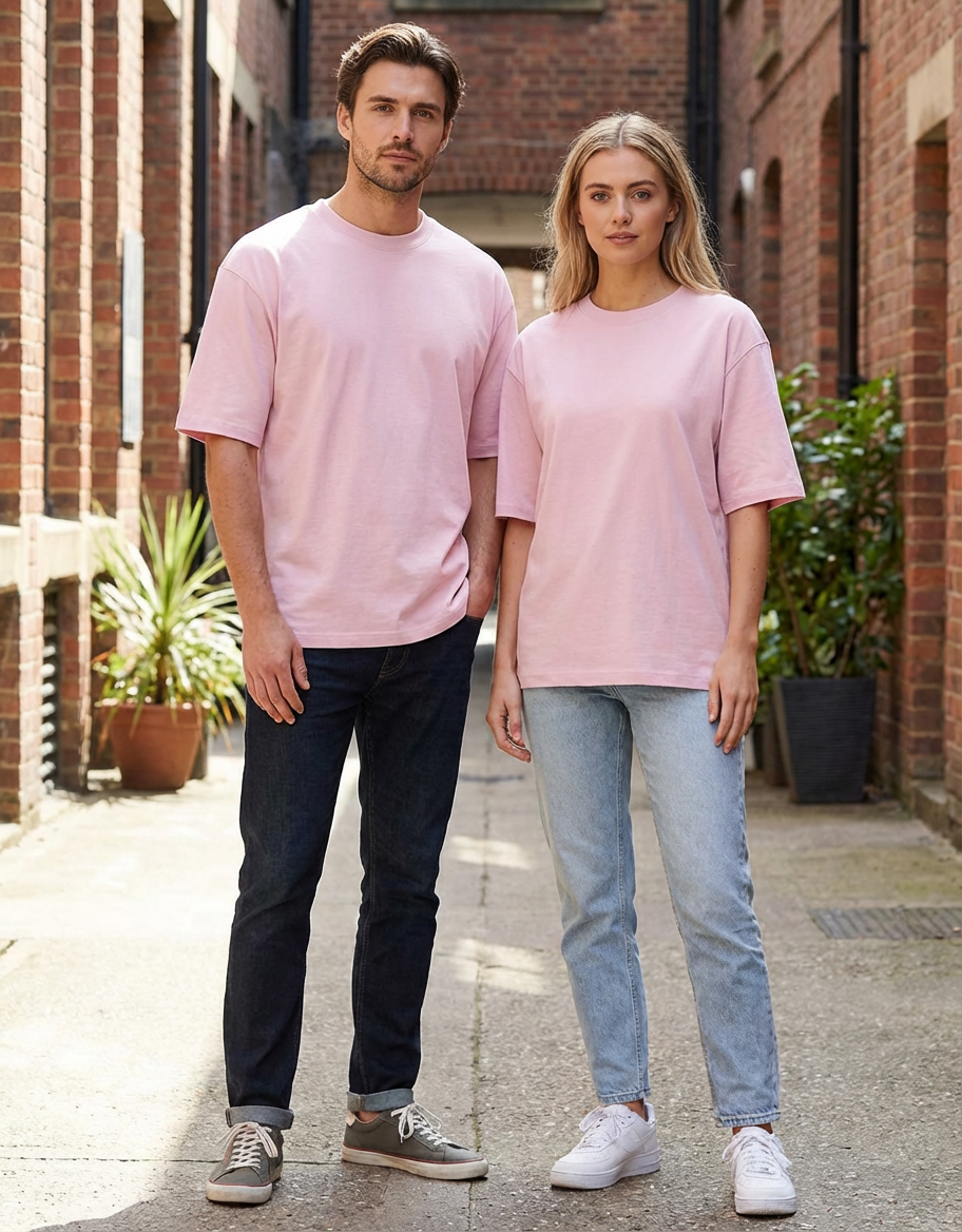 Unisex Oversized Classic T-Shirt | Light Baby Pink | Plain