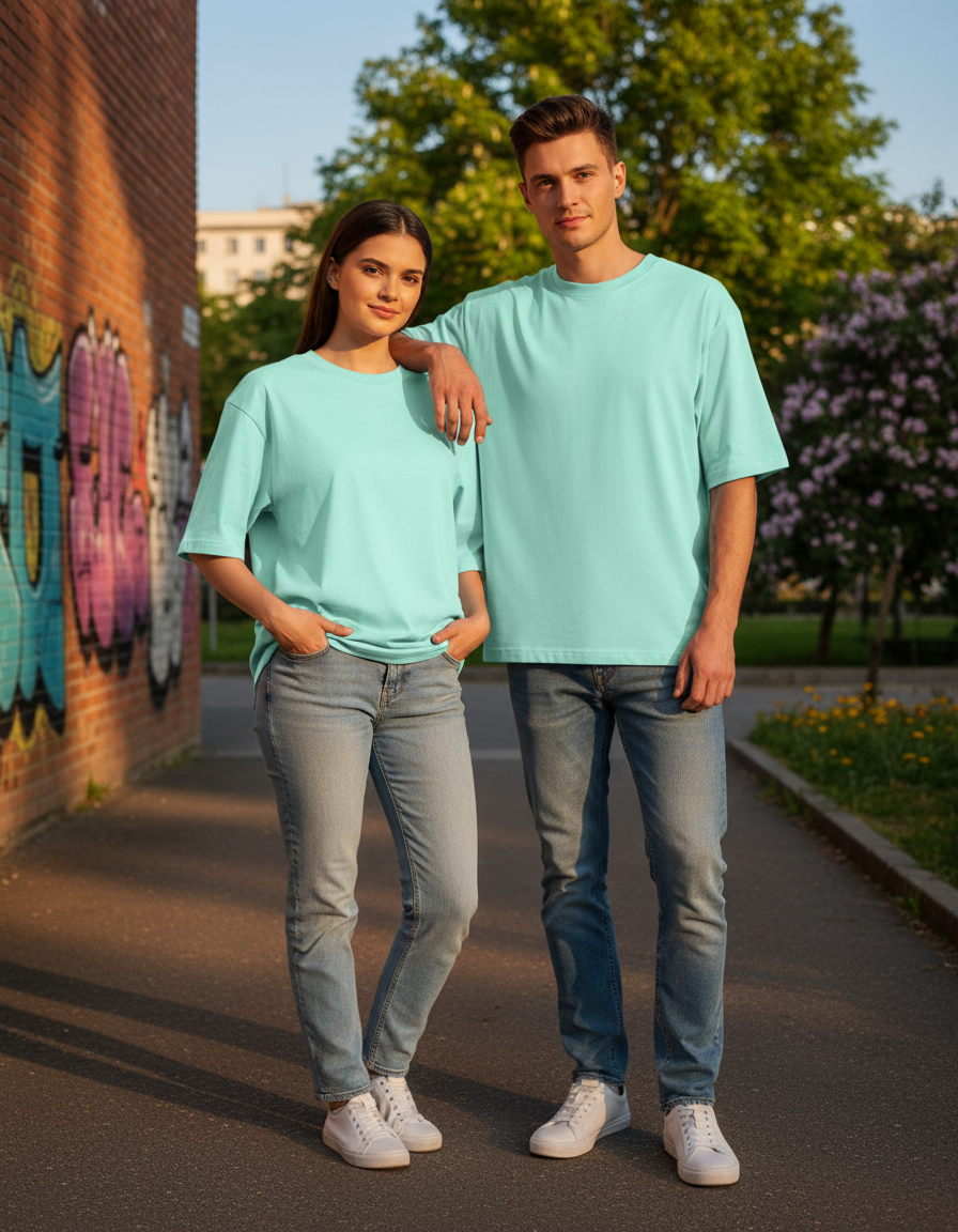 Unisex Oversized Classic T-Shirt | Mint | Plain