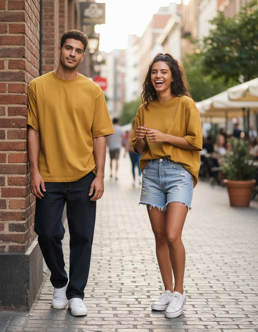 Unisex Oversized Classic T-Shirt | Mustard Yellow | Plain