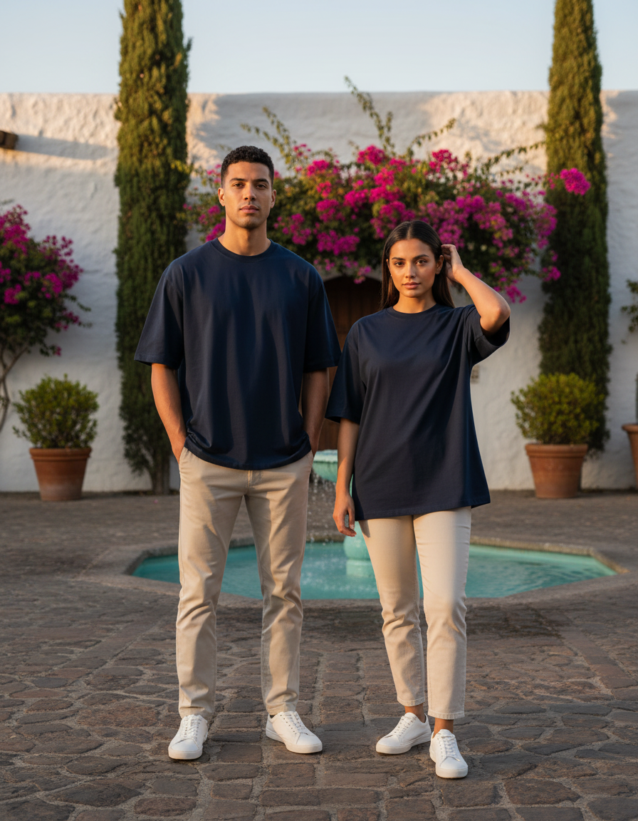 Unisex Oversized Classic T-Shirt | Navy Blue | Plain