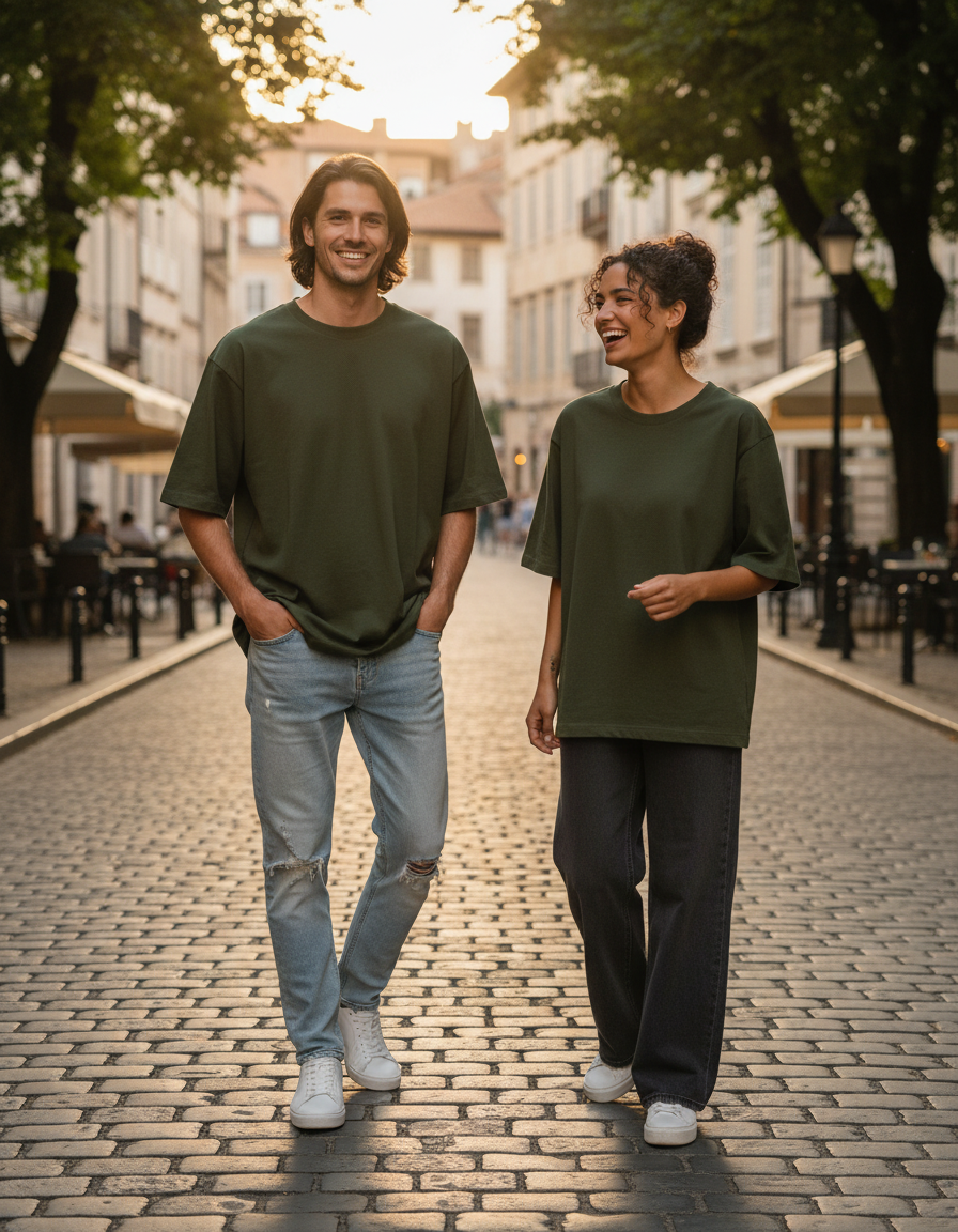 Unisex Oversized Classic T-Shirt | Olive Green | Plain