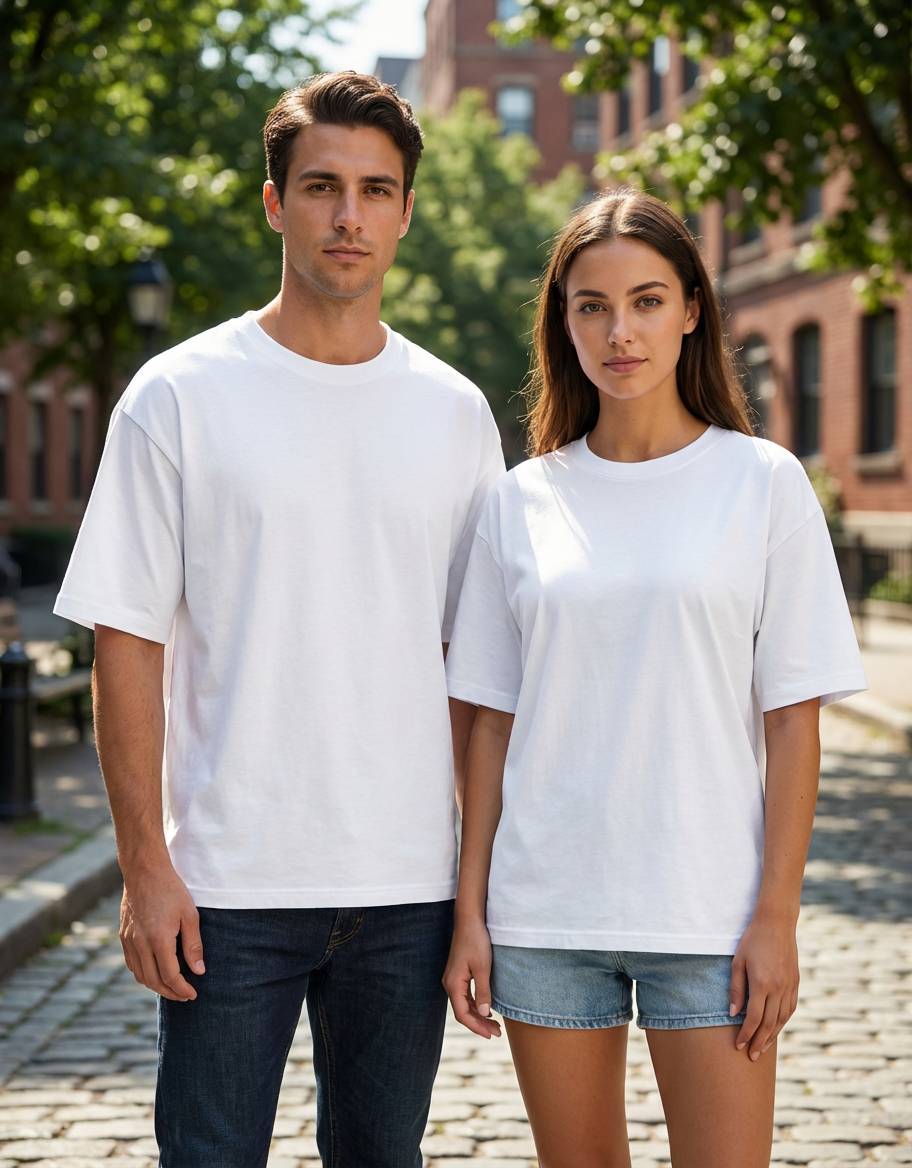 Unisex Oversized Classic T-Shirt | White | Plain