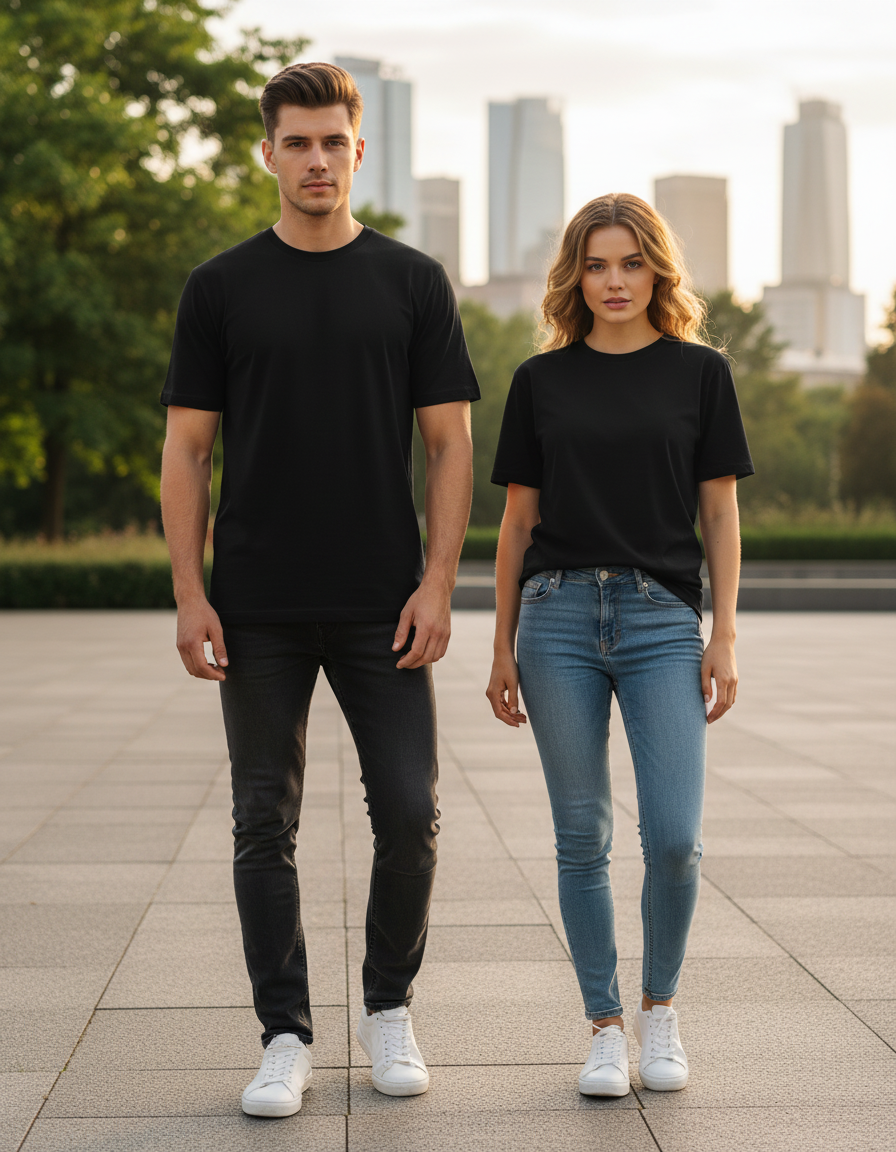 Unisex Basic T-Shirt | UB73  | Black | Plain