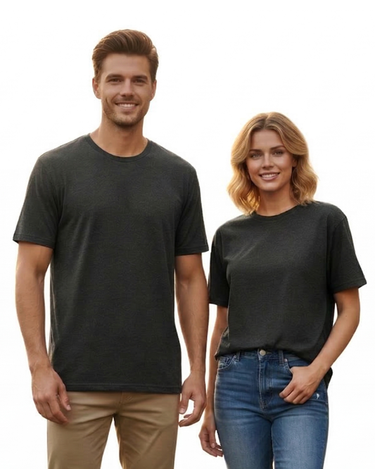 Unisex Basic T-Shirt | UB73  | Black melange | Plain