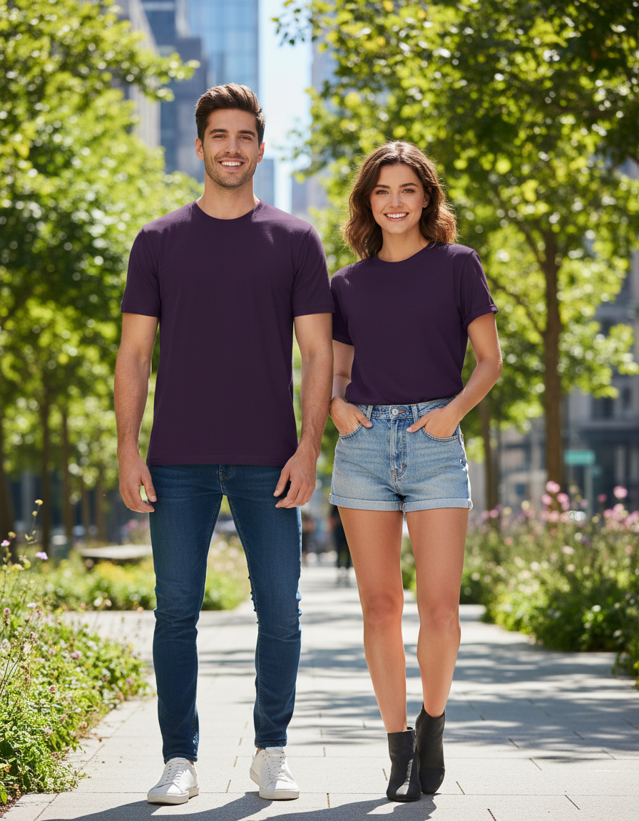 Unisex Basic T-Shirt | UB73  | Purple | Plain