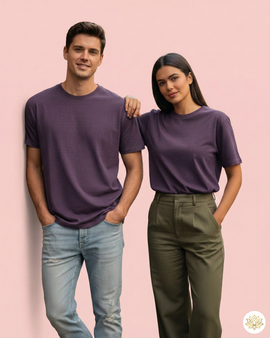 Unisex Basic T-Shirt | UB73  | Purple melange| Plain