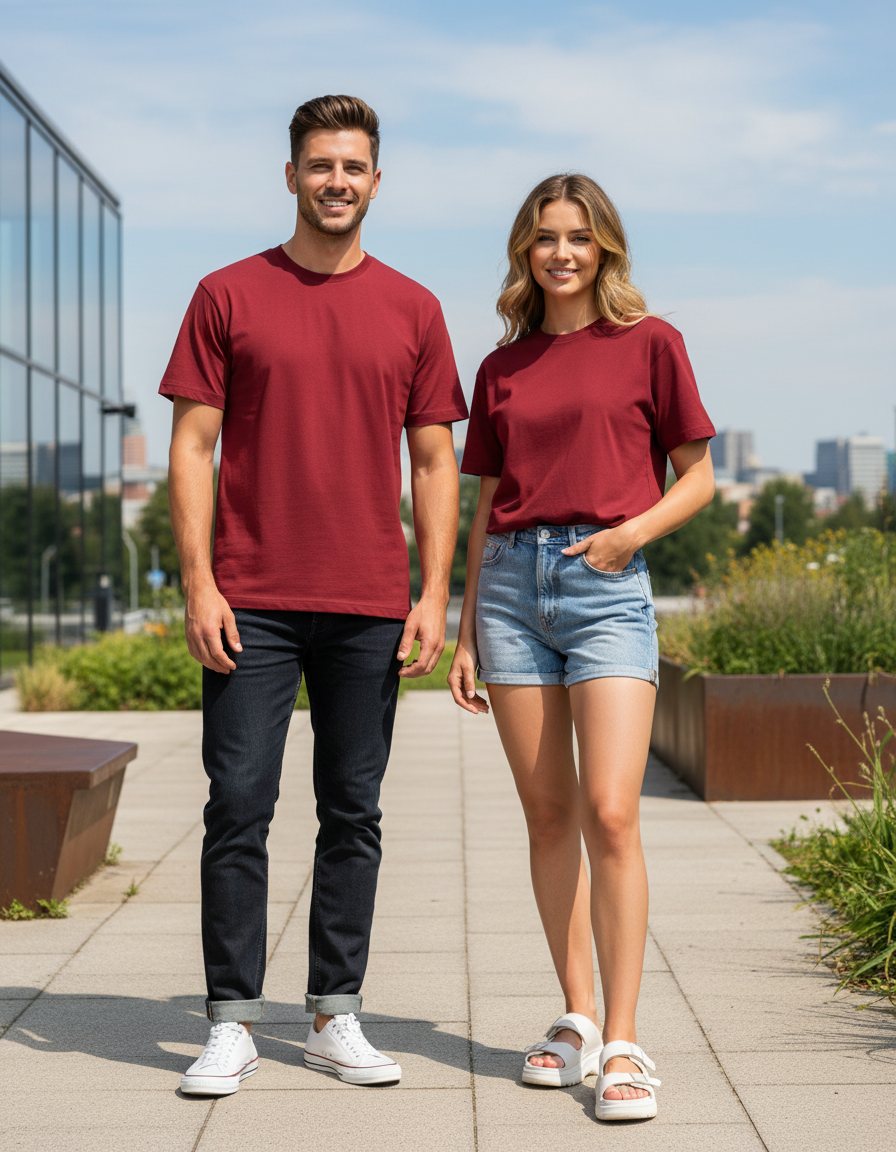 Unisex Basic T-Shirt | UB73  | Red | Plain
