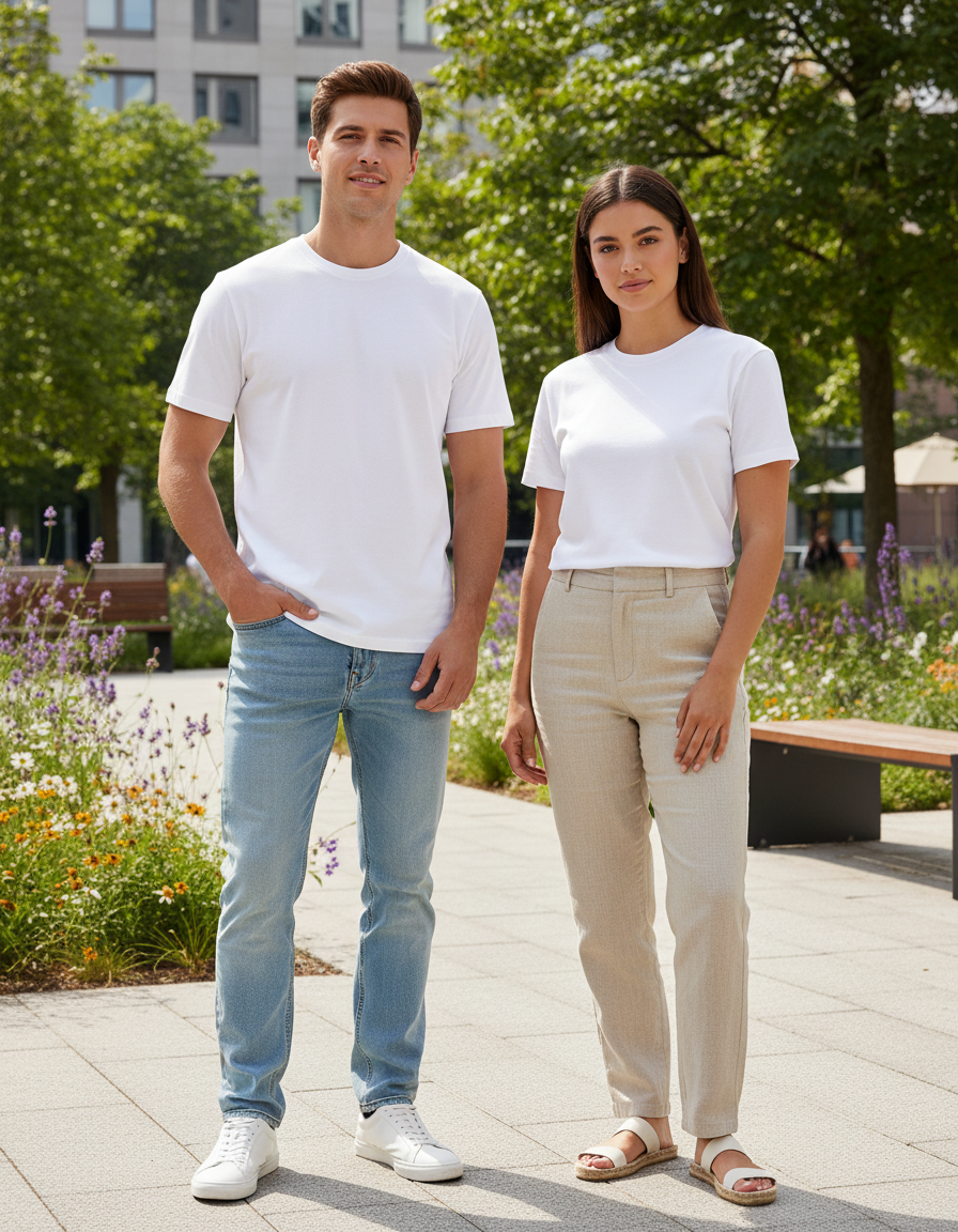 Unisex Basic T-Shirt | UB73  | White | Plain