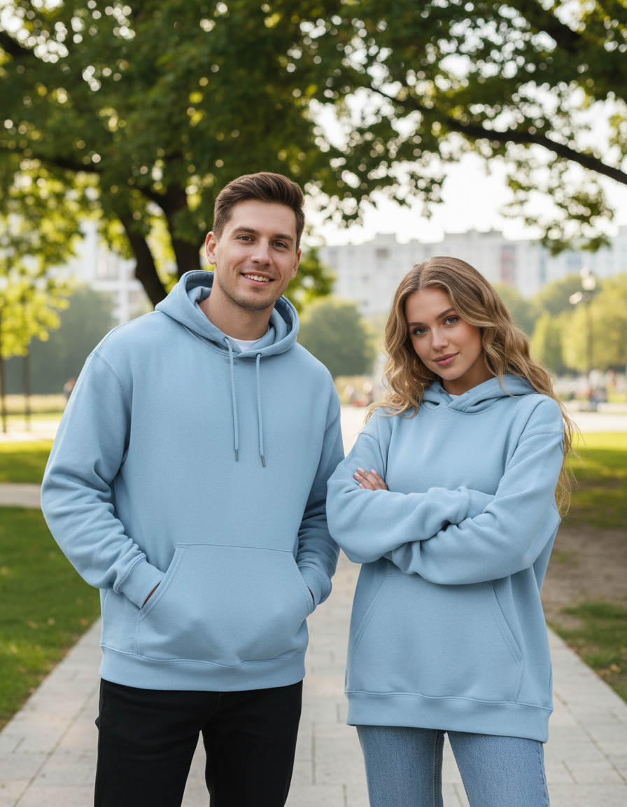 Unisex Hoodie | UH24  | Baby Blue | Plain