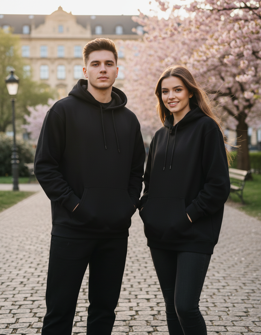 Unisex Hoodie | UH24  | Black | Plain
