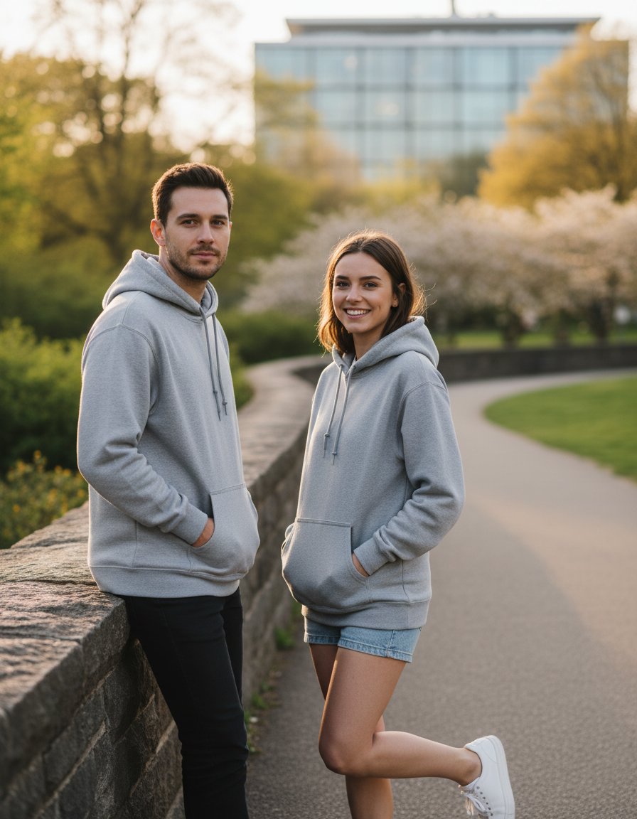 Unisex Hoodie | UH24  | Grey Melange | Plain