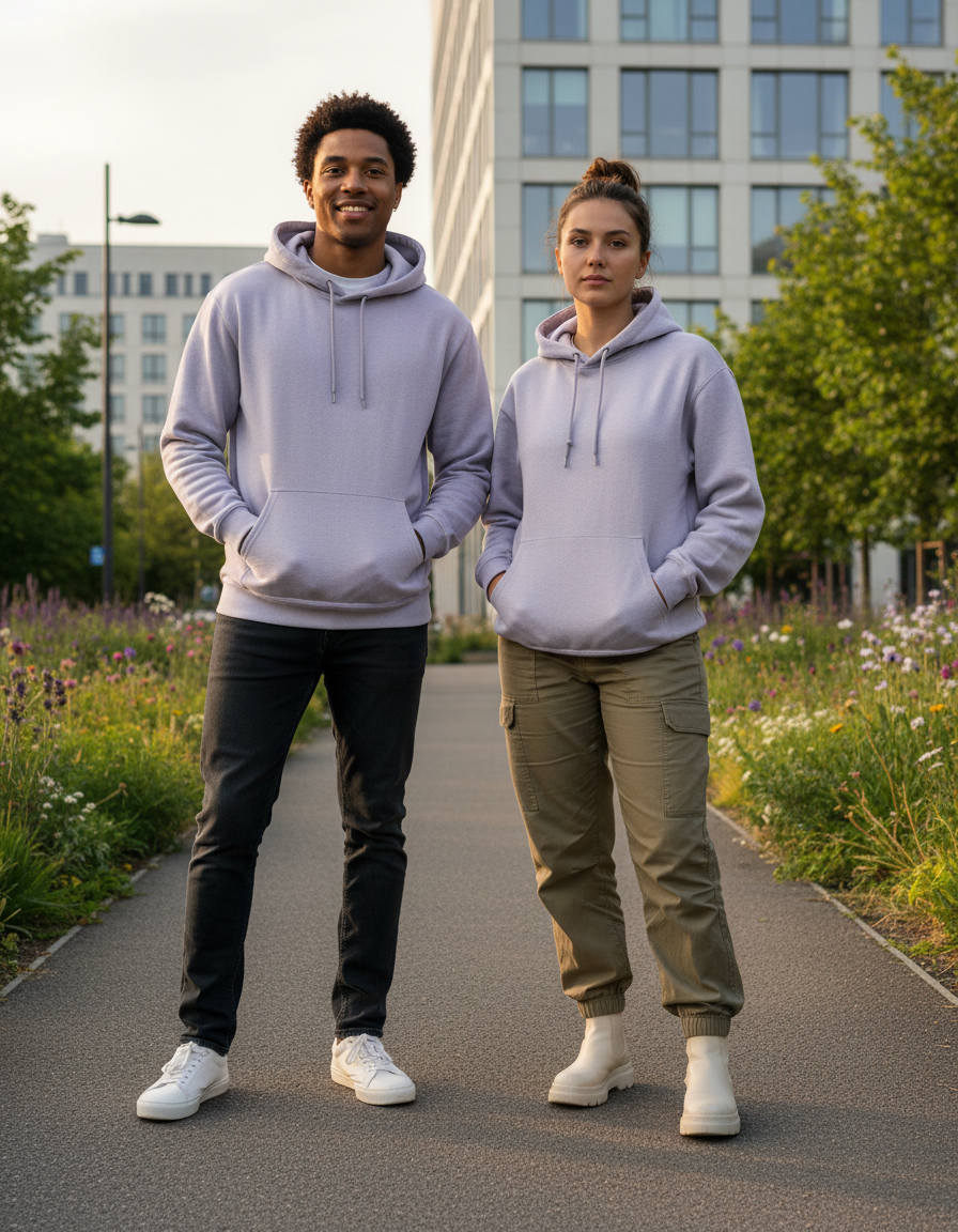 Unisex Hoodie | UH24  | Lavender | Plain