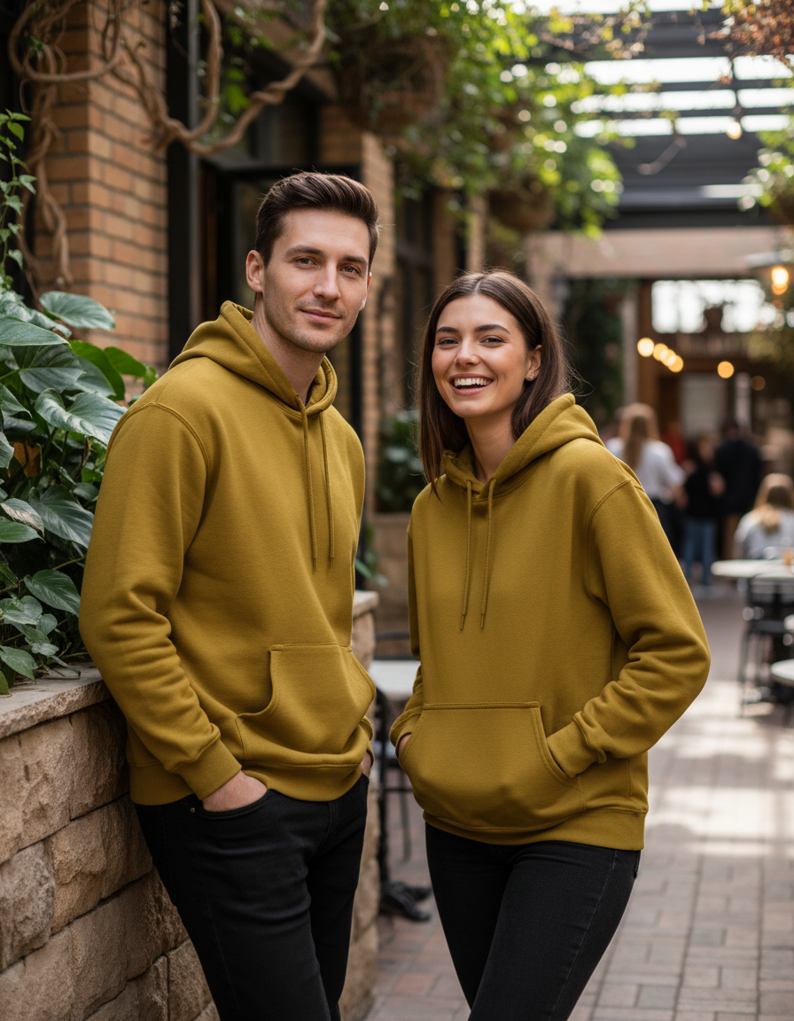 Unisex Hoodie | UH24  | Mustard Yellow | Plain