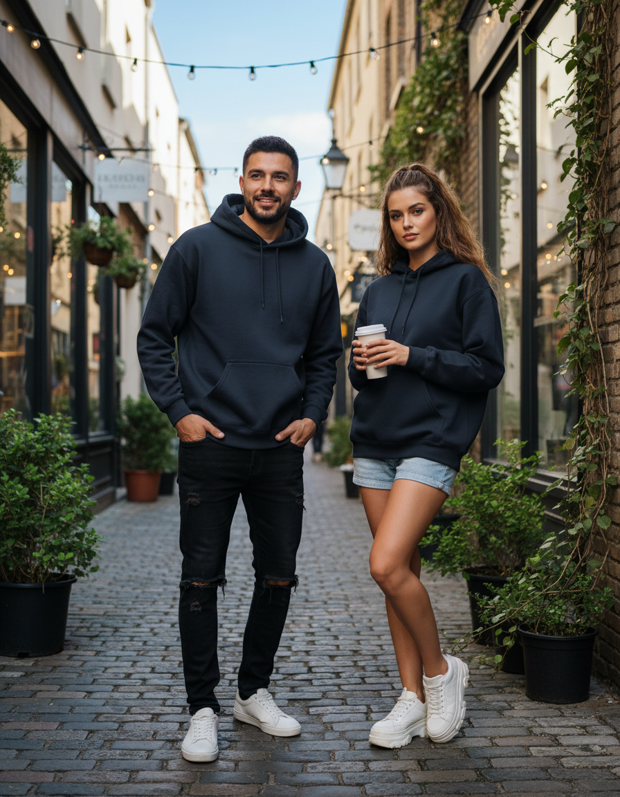 Unisex Hoodie | UH24  | Navy Blue | Plain