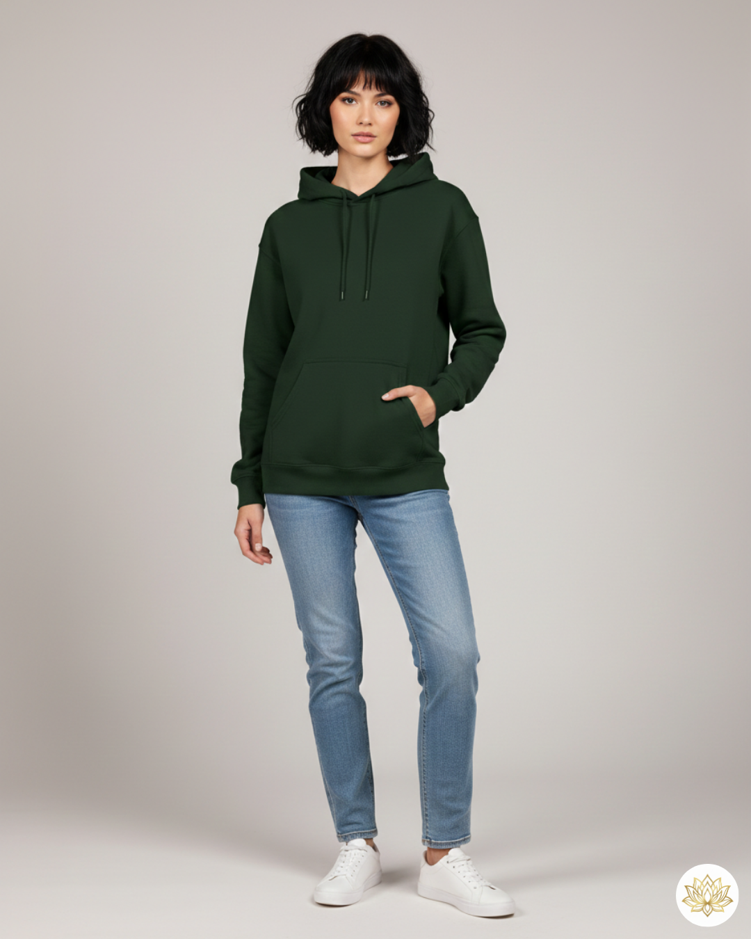 Unisex Hoodie | UH24  | Bottle Green | Plain