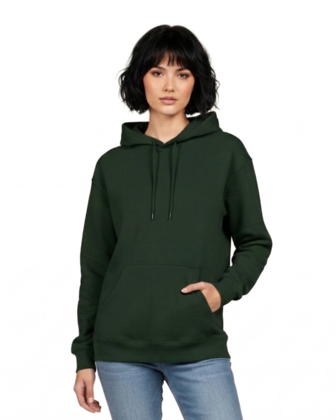 Unisex Hoodie | UH24  | Bottle Green | Plain
