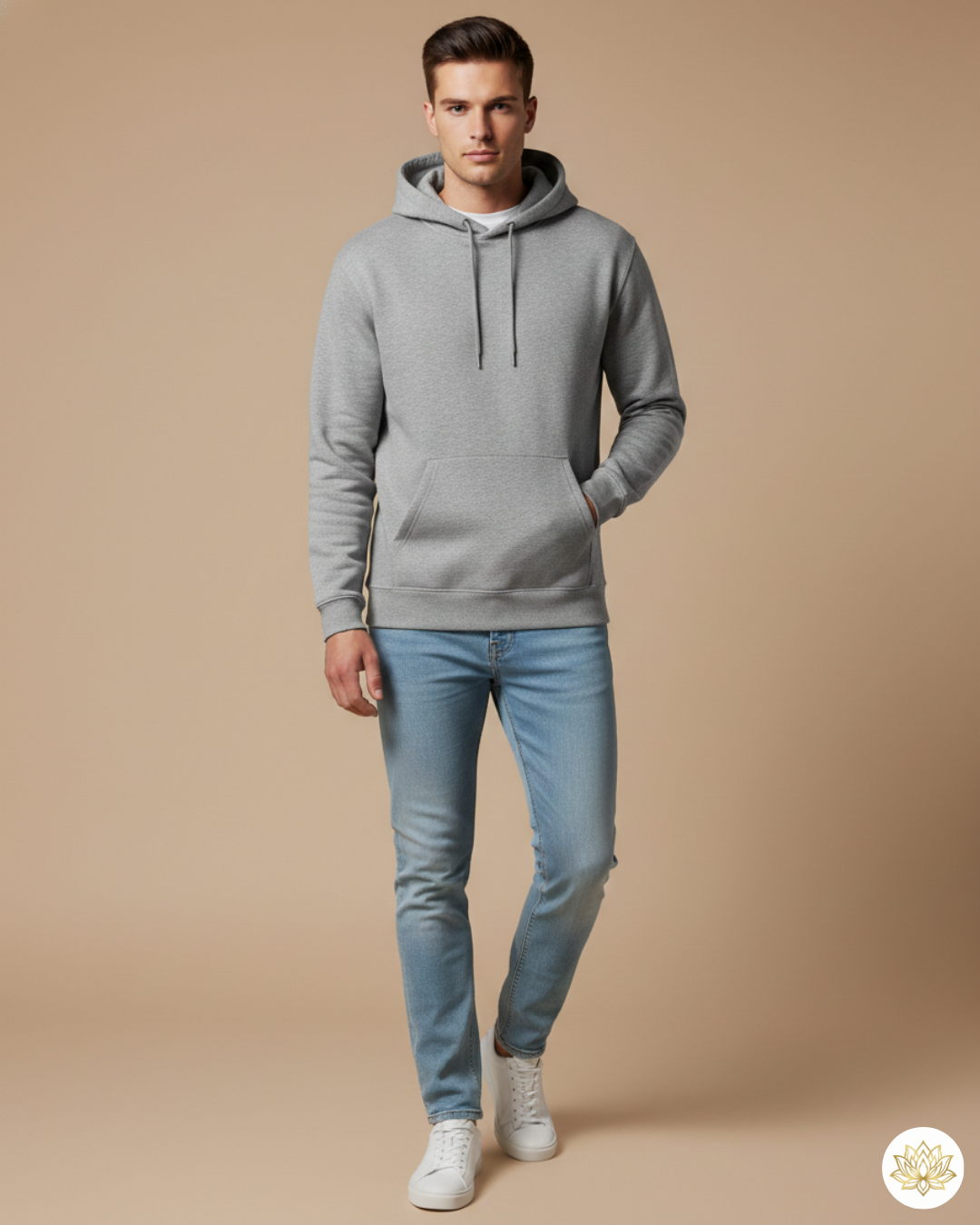 Unisex Hoodie | UH24  | Grey Melange | Plain