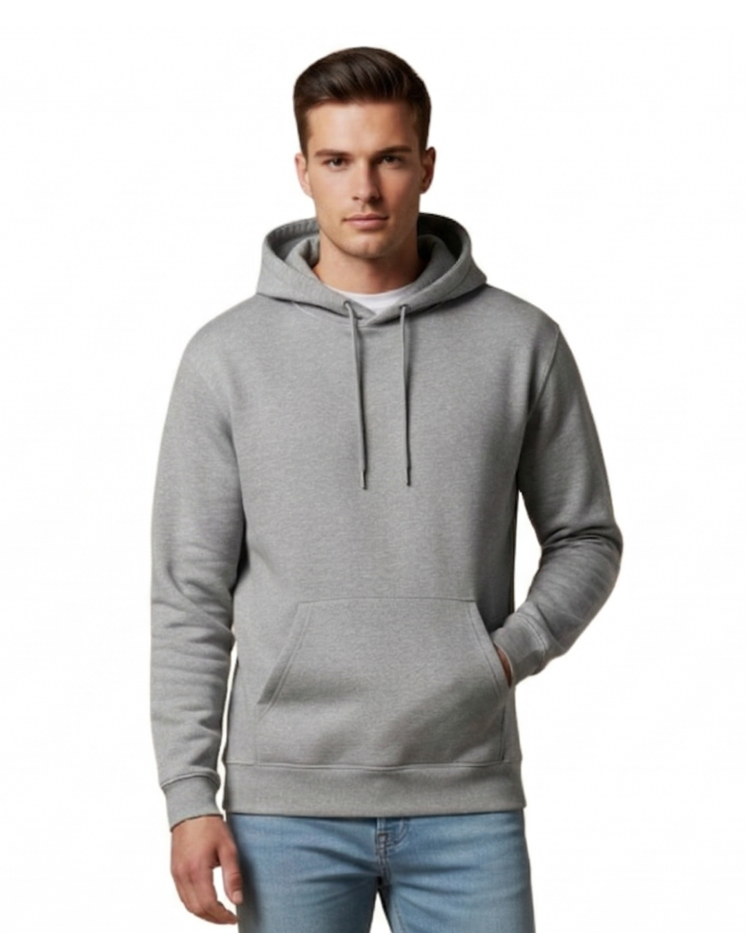 Unisex Hoodie | UH24  | Grey Melange | Plain