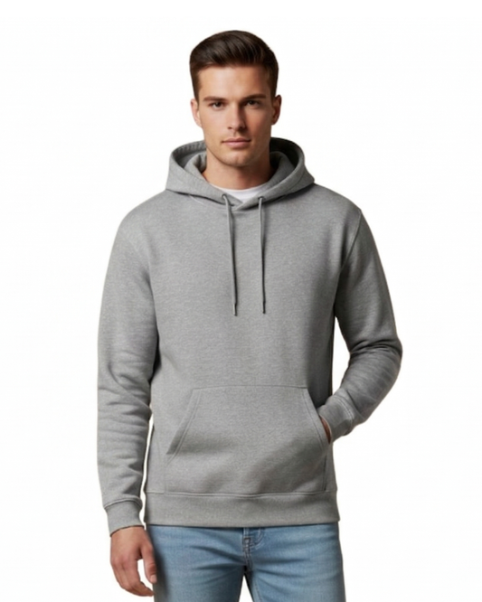 Unisex Hoodie | UH24  | Grey Melange | Plain